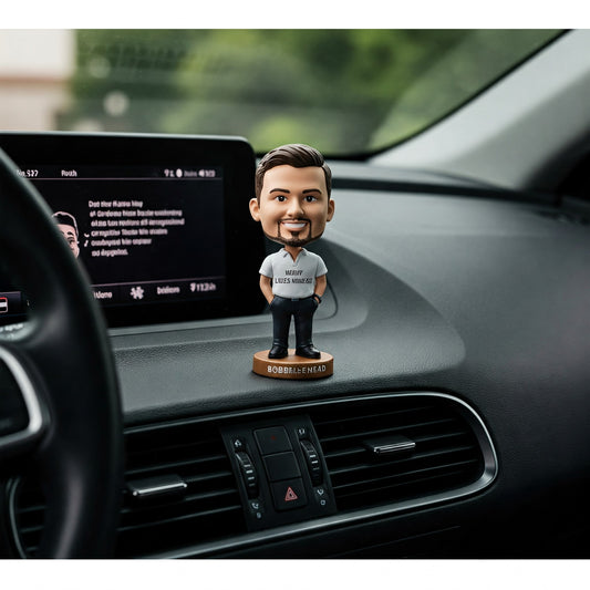 Personalised Bobblehead Statue for Car Dashboard (Non Spring )