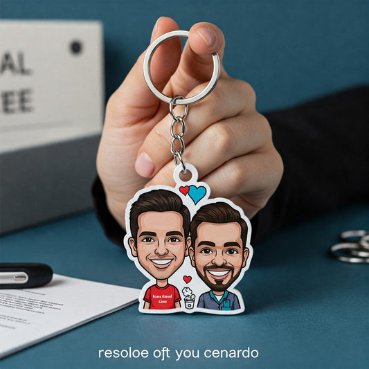 Personalised Caricature Keychain (Pack of 04)