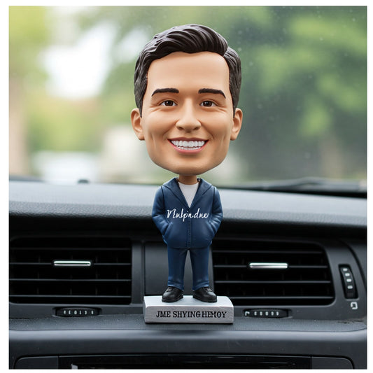 Personalised Bobblehead Statue for Car Dashboard (Non Spring )